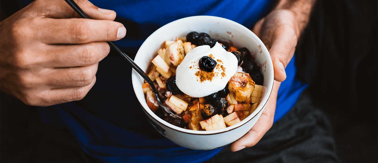 Man eats cereals