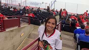 Athena at Chicago Blackhawks game